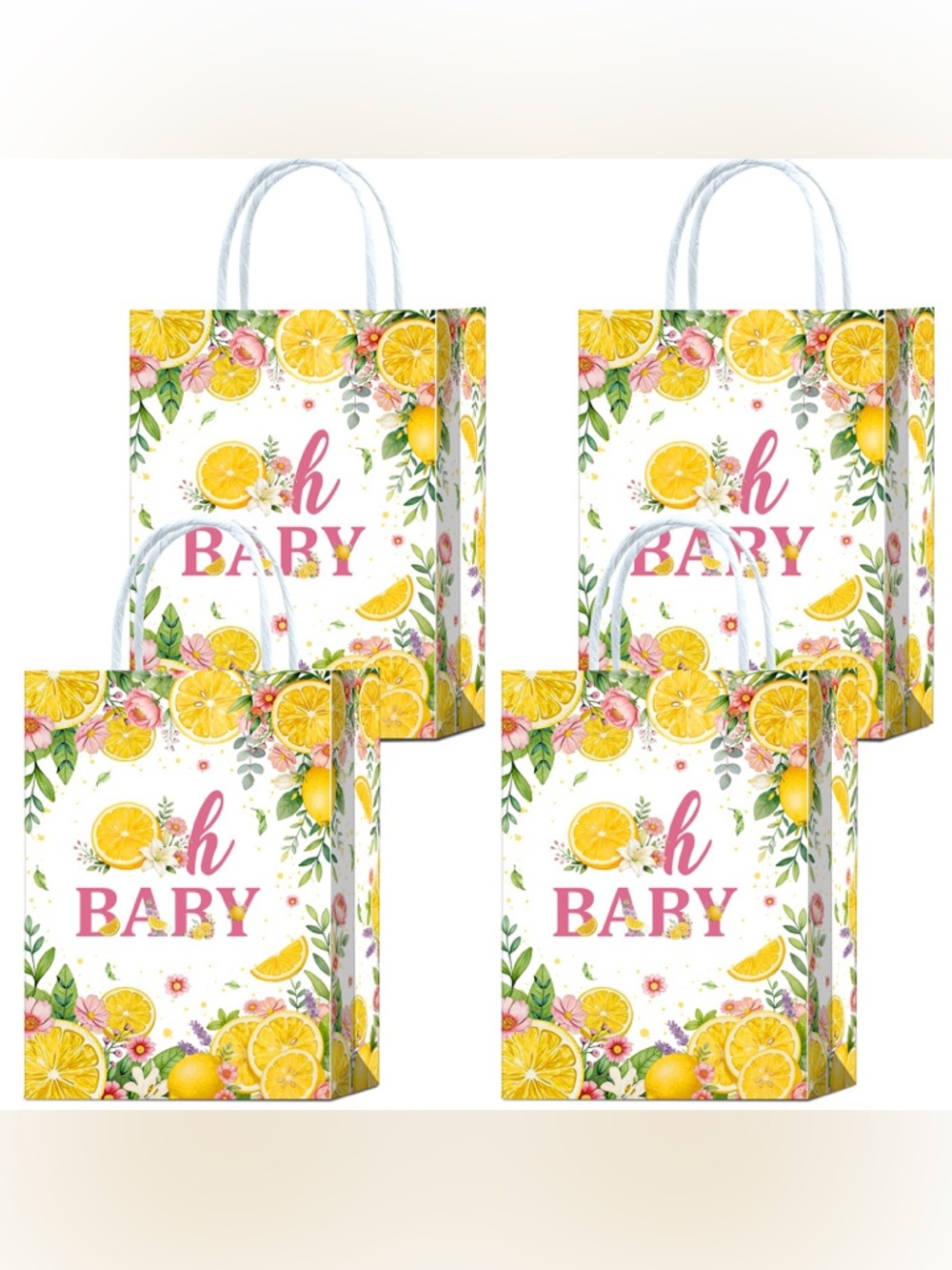 NWT 16 Pack Oh Baby Lemon Gift Bags Baby Shower Party Favors